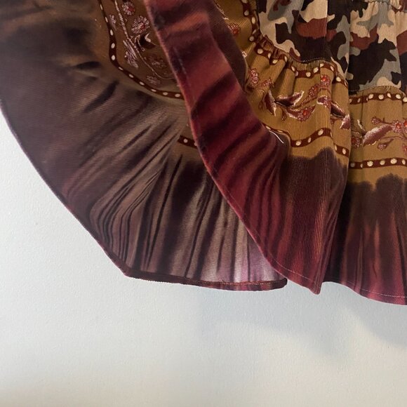 Handmade Children's 100% Cotton Corduroy Brown Tan Multicolour Dress - Picture 15 of 15